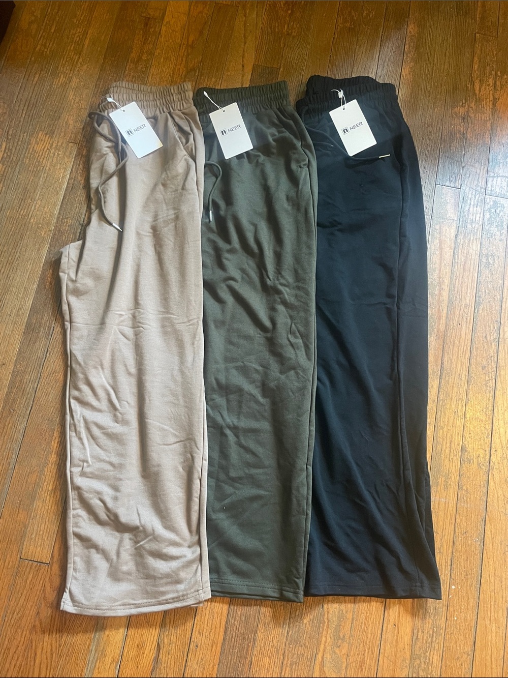 Three-Pack Knit Lounge Pants in Taupe, Olive & Black